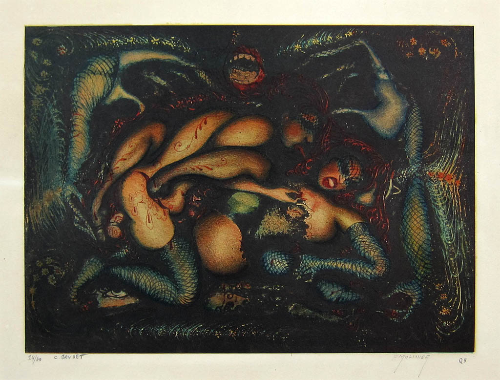 Pierre Molinier - Le temps de la mort - 1974 color lithograph